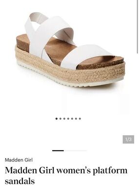 Madden Girl White Braided Espadrille Platform Sandals